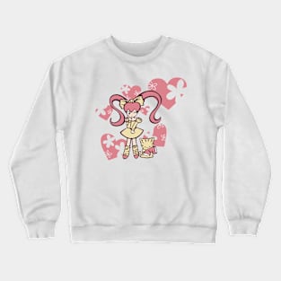 Girls with a cat Crewneck Sweatshirt